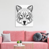 Geïnspireerde Wolf Canvas Afdruk (Insitu (Woonkamer))