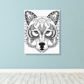 Geïnspireerde Wolf Canvas Afdruk (Insitu (Houten vloer))