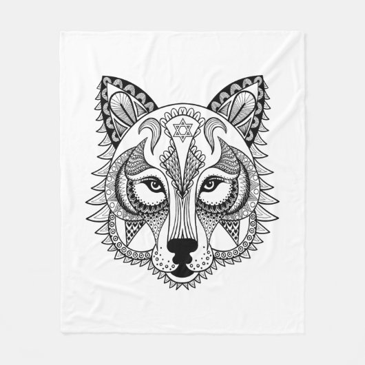 Geïnspireerde Wolf Fleece Deken (Voorkant)