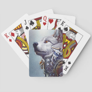 geïnspireerde Wolf Head Art - Nostalgisch Pokerkaarten