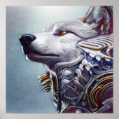 geïnspireerde Wolf Head Art - Nostalgisch Poster (Voorkant)