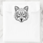 Geïnspireerde Wolf Vierkante Sticker (Tas)