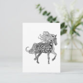 Geïnspireerde zwarte paarden briefkaart (Staand voorkant)
