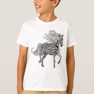 Geïnspireerde zwarte paarden t-shirt