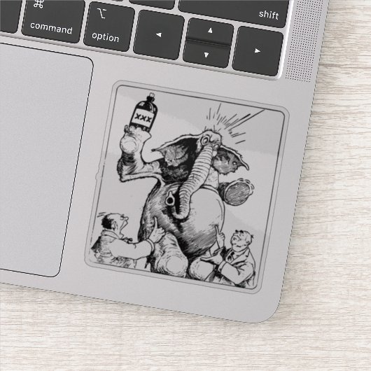 Geïntoxiceerde olifant sticker (Detail)