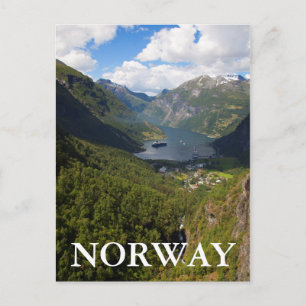 Geiranger Fjord landschap, Noorwegen Briefkaart