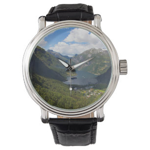 Geiranger Fjord landschap, Noorwegen Horloge