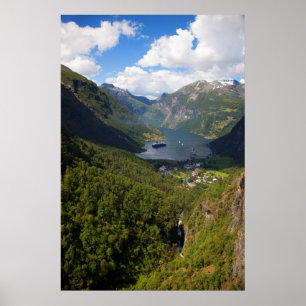 Geiranger Fjord landschap, Noorwegen Poster