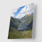 Geiranger Fjord landschap, Noorwegen Vierkante Klok (Hoek)