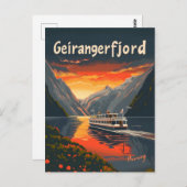 Geirangerfjord  kunst briefkaart (Voorkant / Achterkant)