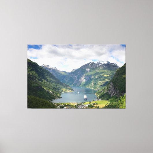 Geirangerfjord landschap canvas afdruk (Voorkant)