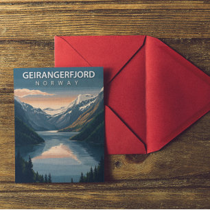Geirangerfjord Noorwegen Scandinavië Vintage Trave Briefkaart