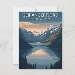 Geirangerfjord Noorwegen Vintage Briefkaart
