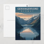 Geirangerfjord Norway Vintage Briefkaart (Voorkant / Achterkant)
