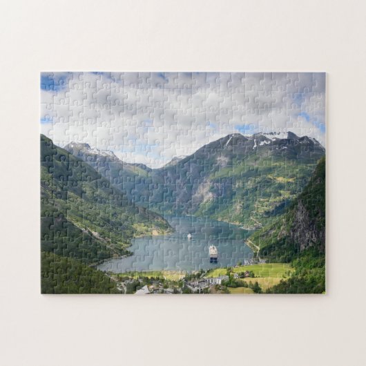 Geirangerfjord uitzicht in Noorwegen puzzel Legpuzzel (Horizontaal)