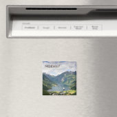 Geirangerfjord uitzicht in Noorwegen vierkante tek Magneet (Insitu (Vaatwasser))