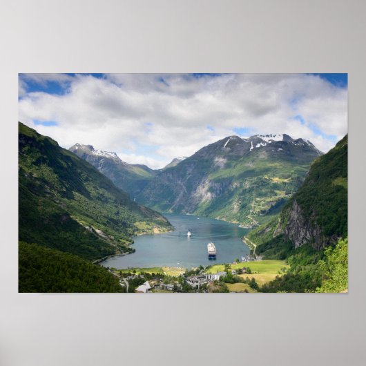 Geirangerfjord vue en Norvège poster imprimé (Devant)