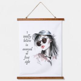 Geïrriteerd op het eerste gezicht hangend wandkleed