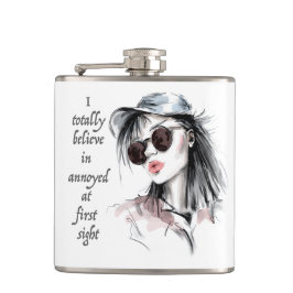 Geïrriteerd op het eerste gezicht heupfles