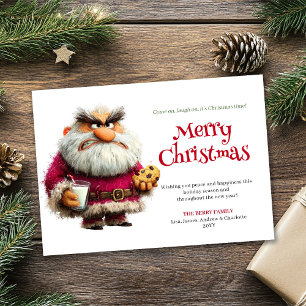 Geïrriteerde Kerstman digitale strip kerstgroet Feestdagenkaart