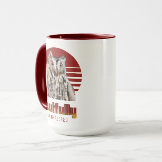 Geïrriteerde Uil - Uilly Unpressed Pun Mok (Voorkant links)