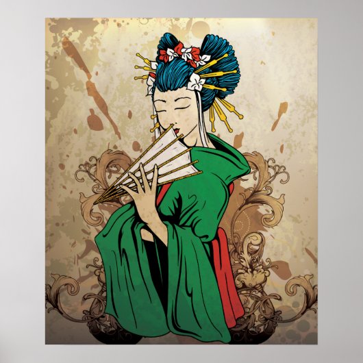 Geisha 芸者 affiche d'impression japonaise (Devant)
