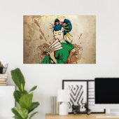 Geisha 芸 者 affiche d'impression horizontale japona (Bureau à domicile)