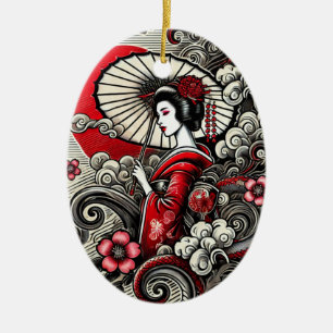 Geisha Art Keramisch Ornament - Japans Elegantie