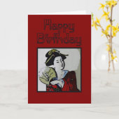Geisha Bonne carte d'anniversaire (Fleur jaune)