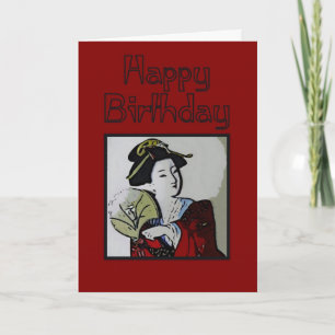 Geisha Bonne Carte d'Anniversaire