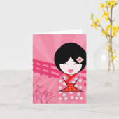 Geisha Carte pour notes - Blank (Fleur jaune)