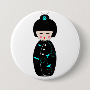 Geisha Cartoon Button