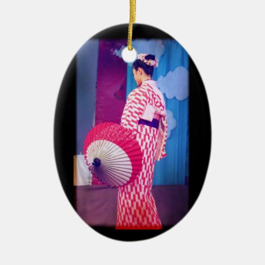 Geisha Dance Keramisch Ornament (Voorkant)
