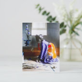 Geisha die Flowers oud Japan schikt Briefkaart (Staand voorkant)