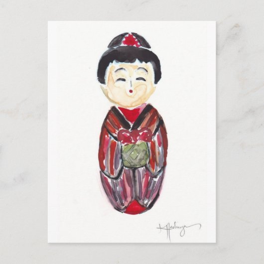 geisha doll postcard briefkaart (Voorkant)