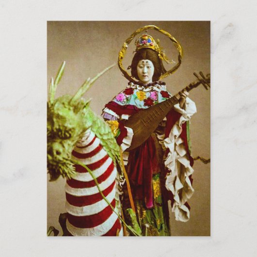  Geisha Dpress as Goddess Benzaiten Japan Briefkaart (Voorkant)