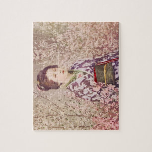  Geisha en Cherry Blossom Legpuzzel
