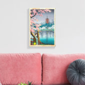Geisha en Cherry Tree, Ueno Park japanese omgeving Canvas Afdruk (Insitu (Woonkamer))