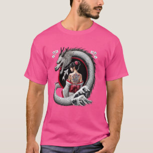 Geisha en Dragon Tattoo Art T-shirt