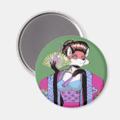 Geisha Fox Magnet Magneet (Voorkant / Achterkant)