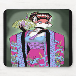 Geisha Fox Mousepad Muismat