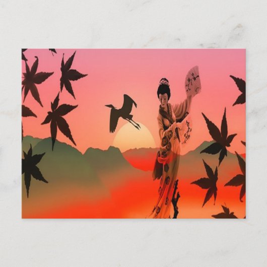 Geisha Girl Briefkaart (Voorkant)