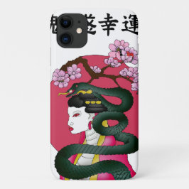 Geisha girl en serpent iPhone 11 hoesje