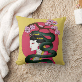 Geisha girl en serpent kussen