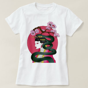 Geisha girl en serpent t-shirt