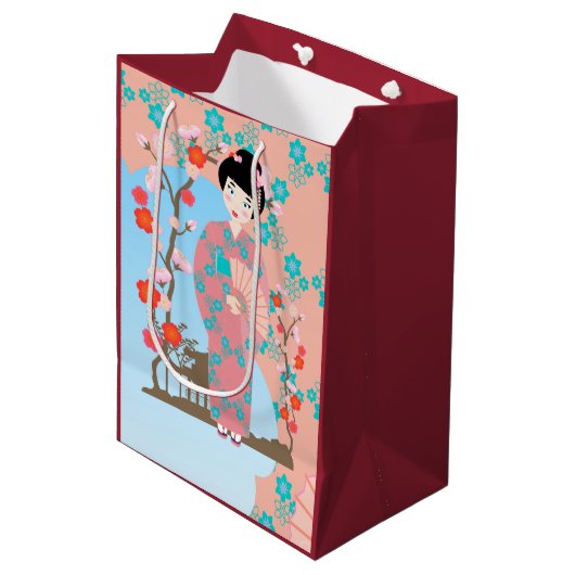 Geisha girl feestje medium cadeauzakje (Voorkant Gekanteld)