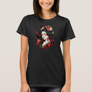 Geisha Girl Retro Japans Woodblock Art S T-shirt