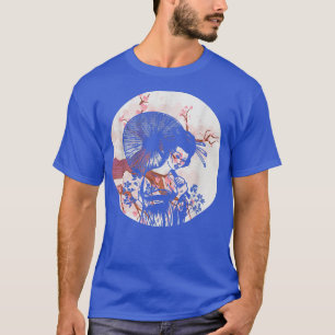 Geisha Girl Sakura Cherry Blossom Girl in Kimono C T-shirt