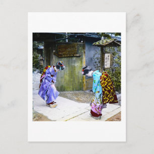 Geisha Greetings bij de  Oude Japan van de Gate Briefkaart