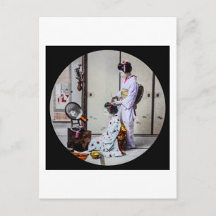 Geisha Hair Dressing  Japans 芸 者 Briefkaart